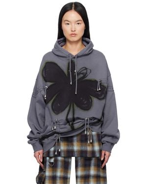 Collina Strada Rhinestone Burst Hoodie - Black