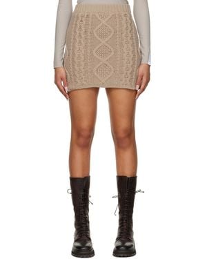 ROKH Taupe Nylon Miniskirt - Black