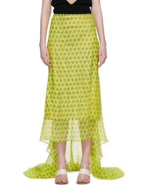 Dries Van Noten Embellished Silk Maxi Skirt - Yellow
