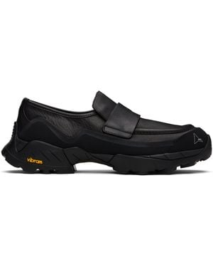 ROA Logo Cutout Loafers - Black