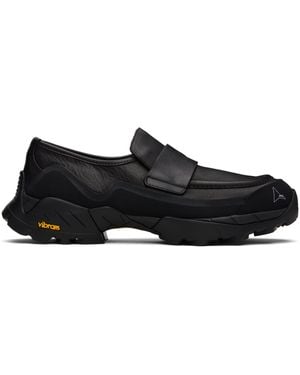 Roa Logo Cutout Loafers - Black