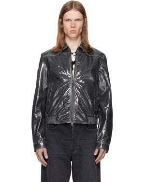 DIESEL Patent-Leather Jacket - Black