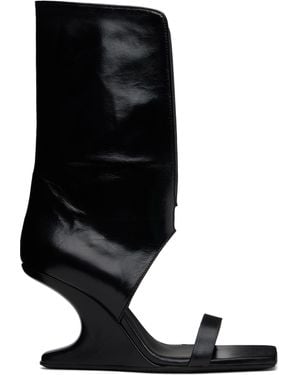Rick Owens Hollywood Winged Cantilever 8 Heeled Sandals - Black