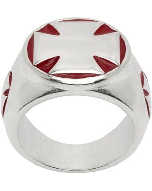 Vetements Biker Cross Signet Ring - Metallic