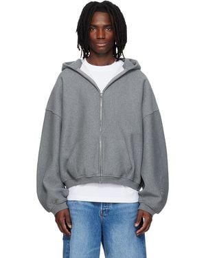 Alexander Wang Star Zip Up Hoodie - Grey