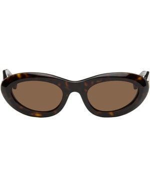 Bottega Veneta Tortoiseshell Classic Ribbon Almond Sunglasses - Black