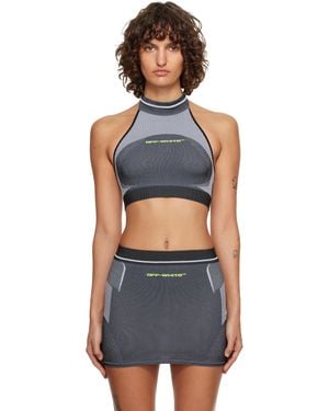 Off-White c/o Virgil Abloh Haut De Sport Sans Coutures Gris À Logo À Quatre Flèches - Noir