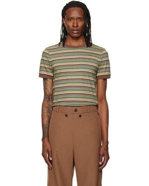 Marni Cotton Fine Stripes T-Shirt - Brown