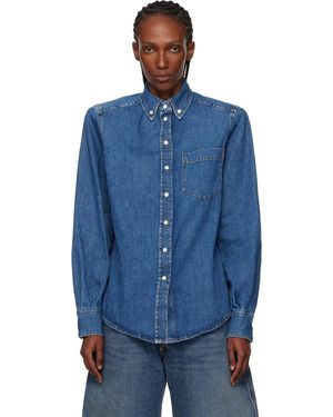 Mugler Denim Power Shirt - Blue