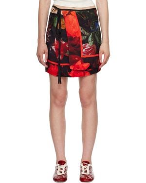 Dries Van Noten Printed Wrap Miniskirt - Red
