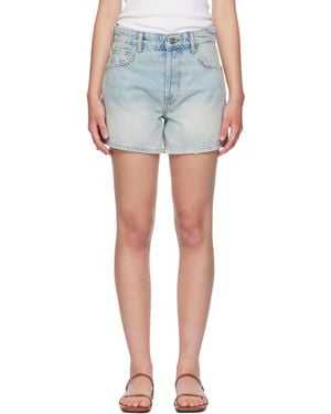Anine Bing Dalton Denim Shorts - Blue