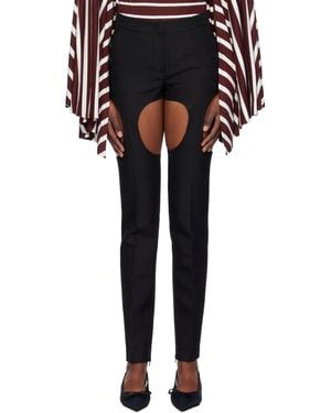 Pushbutton Pantalon Skinny Noir À Découpes