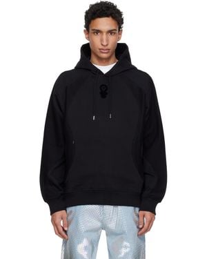CASABLANCA Squash Logo Flock Print Hoodie - Black