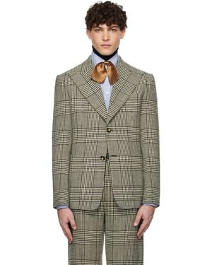 Valentino Off- Single-Breasted Wool Blazer - Multicolour