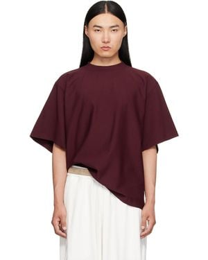 Hed Mayner Burgundy Embroidered T-Shirt - Purple