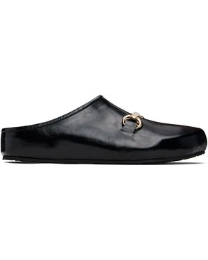 Marine Serre Smooth Leather Ms Slip-On Loafers - Black