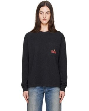 Rhude American Spirit' Pocket Long Sleeve T-Shirt - Black