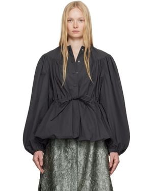 Dries Van Noten グレー ドローストリング ジャケット - ブラック