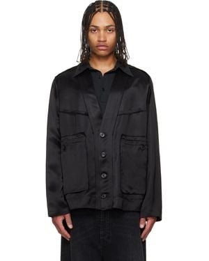 Maison Margiela Patchwork Satin Jacket - Black