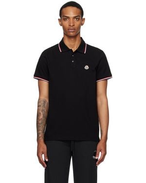 Moncler ブラック Tricolor-Trimmed コットンピケ ポロシャツ
