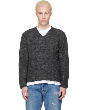 Lady White Co. Linen Wool V-Neck Jumper - Black