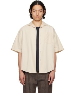 Ami Paris ベージュ コットン ボクシー 半袖シャツ - ナチュラル