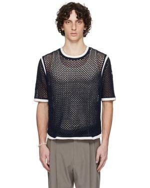 Wales Bonner ネイビー Adidas Originalsエディション ニット Tシャツ - ブラック