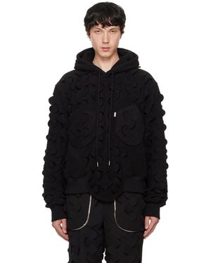 JUNTAE KIM Laser Slashed Fleece Hoodie - Black