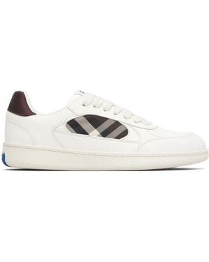 Burberry Leather & Check Terrace Sneakers - Black