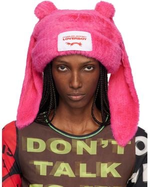 Charles Jeffrey Fluffy Chunky Rabbit Beanie - Pink