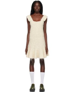 Jil Sander Off-white Square Neck Minidress - Black