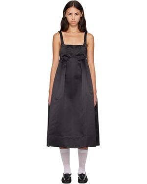 Ganni Duchesse Satin Corset Midi Dress - Blue