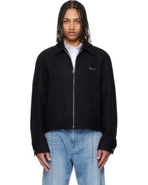 WOOYOUNGMI Tweed Zip-Up Jacket - Black