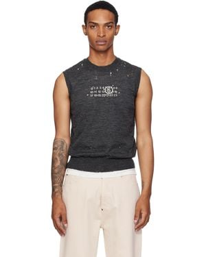 MM6 by Maison Martin Margiela Wool Jumper Vest - Black