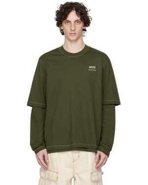 Ami Paris Long Sleeves T-Shirt - Green