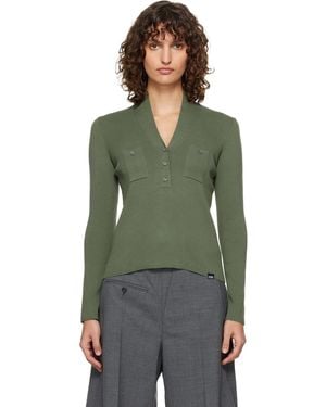 MM6 by Maison Margiela Khaki Cotton Jumper - Green