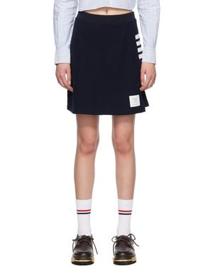 Thom Browne Pique Label Appliqué 4-Bar Mini Skirt - Blue