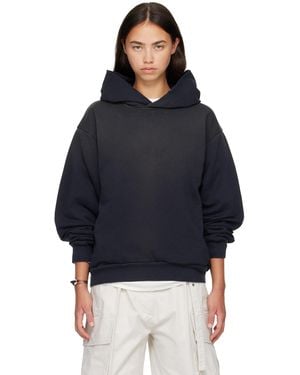 Acne Studios Fleece Logo Hoodie - Blue