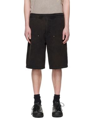 WOOYOUNGMI Short Brun En Coton Teint - Noir