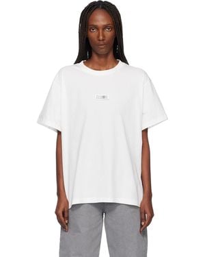 MM6 by Maison Margiela Off- Numeric Cotton T-Shirt - White