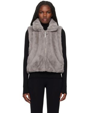 Mackage Veste Ginny Grise En Fourrure Synthétique Rembourrée En Duvet - Noir