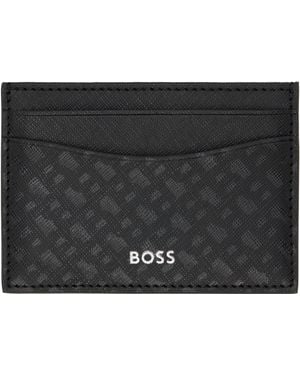 BOSS ブラック サフィアーノレザー カードケース