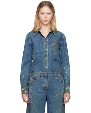 Helmut Lang Painted Denim Shirt - Blue