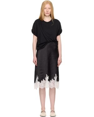 3.1 Phillip Lim Draped T-Shirt Slip Combo Midi Dress - Black