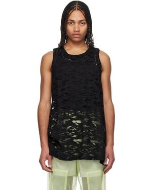 Comme des Garçons Raschel Lace Tank Top - Black