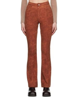 ANDERSSON BELL Panelled Faux-Leather Trousers - Red