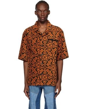 Marine Serre Orange & Black Towels Shirt