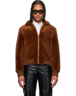 Ernest W. Baker Zip Shearling Jacket - Brown