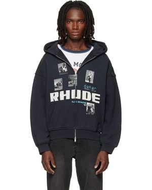 Rhude 'Winter 91 Rallye' Zip-Up Hoodie - Black