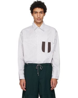 Kiko Kostadinov Khaki Veca Panelled Shirt - White